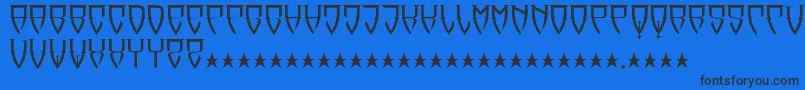 Reubalach-Schriftart – Schwarze Schriften auf blauem Hintergrund