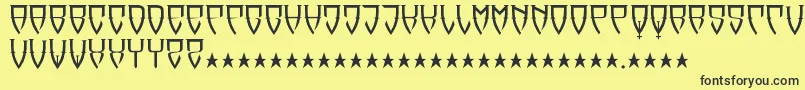 フォントReubalach – 黒い文字の黄色い背景