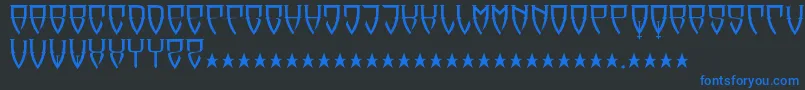Reubalach Font – Blue Fonts on Black Background