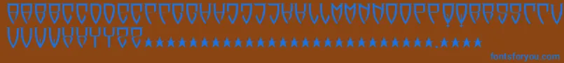フォントReubalach – 茶色の背景に青い文字
