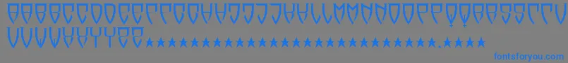 フォントReubalach – 灰色の背景に青い文字