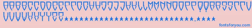 Reubalach-Schriftart – Blaue Schriften auf rosa Hintergrund
