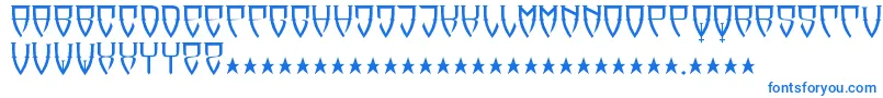 フォントReubalach – 白い背景に青い文字