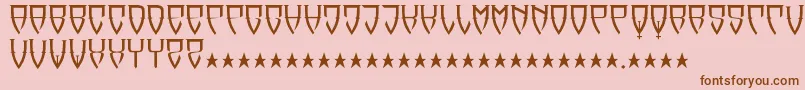 Reubalach-Schriftart – Braune Schriften auf rosa Hintergrund
