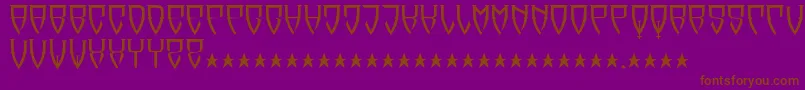 Reubalach-Schriftart – Braune Schriften auf violettem Hintergrund