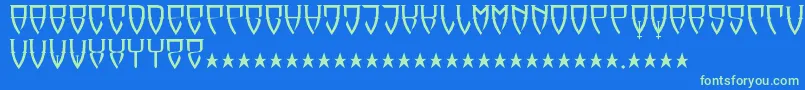 Reubalach-fontti – vihreät fontit sinisellä taustalla