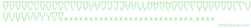 フォントReubalach – 白い背景に緑のフォント