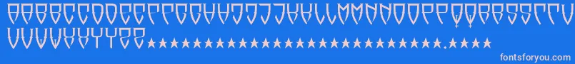 フォントReubalach – ピンクの文字、青い背景