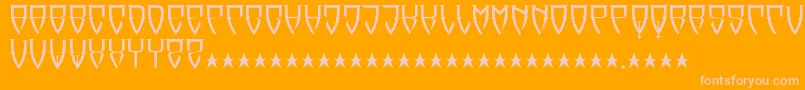 Reubalach-Schriftart – Rosa Schriften auf orangefarbenem Hintergrund