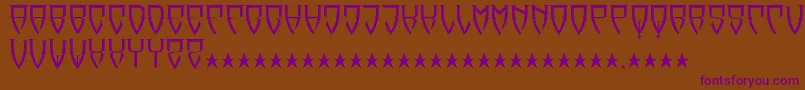 Czcionka Reubalach – fioletowe czcionki na brązowym tle
