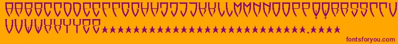 フォントReubalach – オレンジの背景に紫のフォント