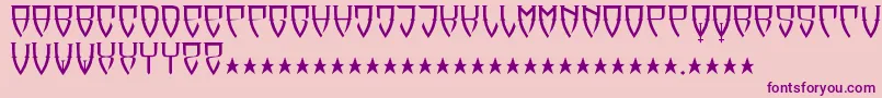 Reubalach-fontti – violetit fontit vaaleanpunaisella taustalla
