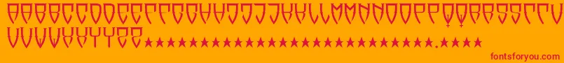 フォントReubalach – オレンジの背景に赤い文字