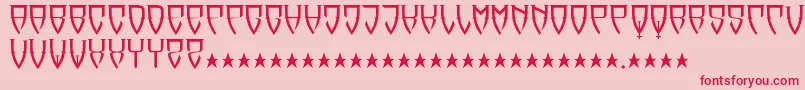 フォントReubalach – ピンクの背景に赤い文字