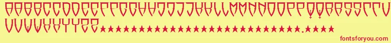 Reubalach Font – Red Fonts on Yellow Background