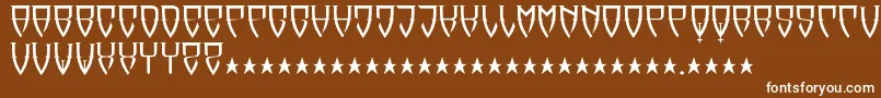 Reubalach-fontti – valkoiset fontit ruskealla taustalla