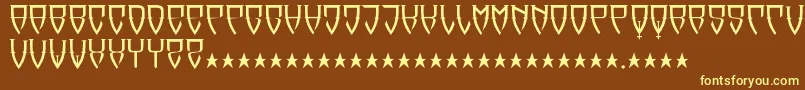 Reubalach-fontti – keltaiset fontit ruskealla taustalla