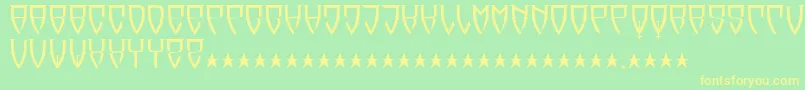 Reubalach Font – Yellow Fonts on Green Background