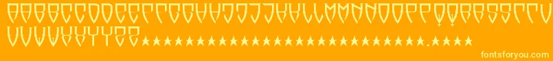 フォントReubalach – オレンジの背景に黄色の文字