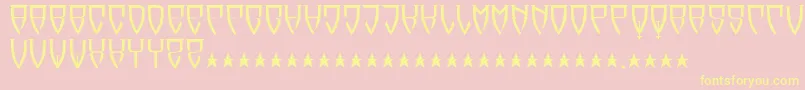 Reubalach-fontti – keltaiset fontit vaaleanpunaisella taustalla