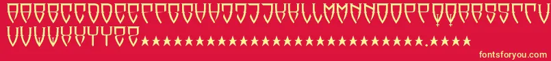 Reubalach-Schriftart – Gelbe Schriften auf rotem Hintergrund
