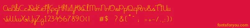 TiaMarcia Font – Orange Fonts on Red Background