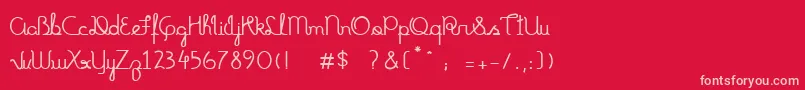 TiaMarcia Font – Pink Fonts on Red Background