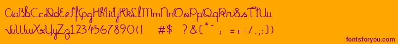 TiaMarcia Font – Purple Fonts on Orange Background