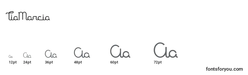 Размеры шрифта TiaMarcia