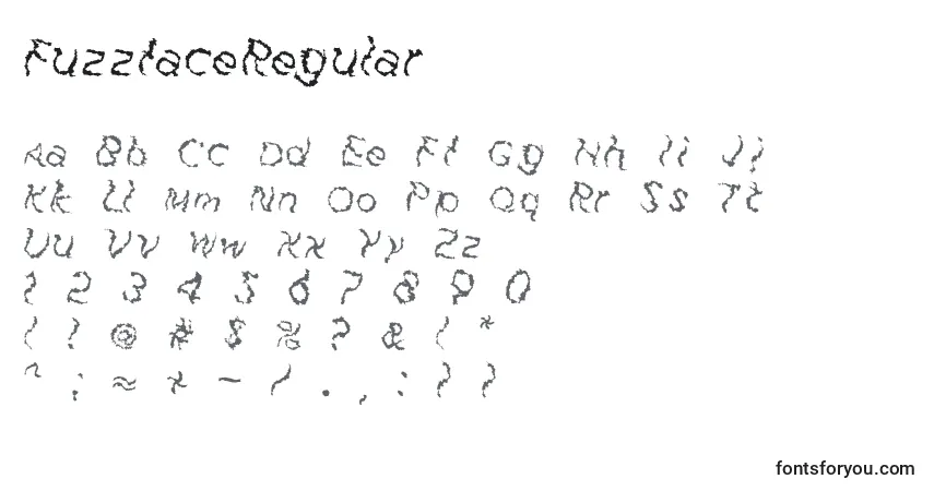 Czcionka FuzzfaceRegular – alfabet, cyfry, specjalne znaki