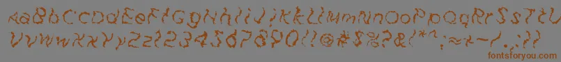 FuzzfaceRegular-Schriftart – Braune Schriften auf grauem Hintergrund