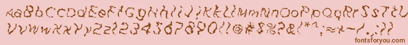 Police FuzzfaceRegular – polices brunes sur fond rose