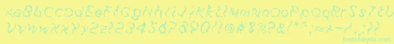 Police FuzzfaceRegular – polices vertes sur fond jaune