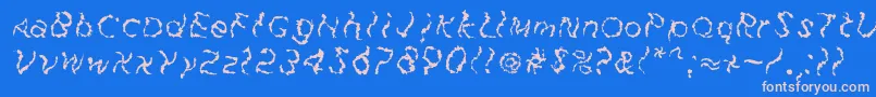FuzzfaceRegular-Schriftart – Rosa Schriften auf blauem Hintergrund