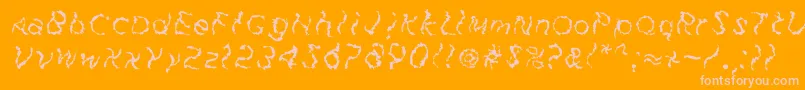 FuzzfaceRegular-Schriftart – Rosa Schriften auf orangefarbenem Hintergrund