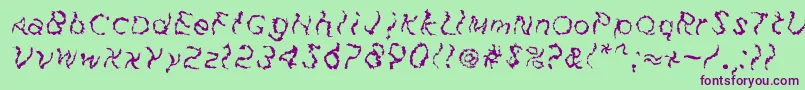 FuzzfaceRegular Font – Purple Fonts on Green Background