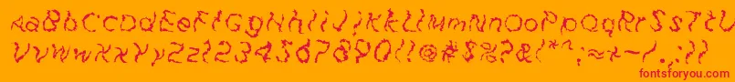 FuzzfaceRegular Font – Red Fonts on Orange Background