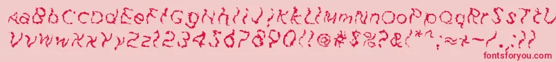 FuzzfaceRegular Font – Red Fonts on Pink Background