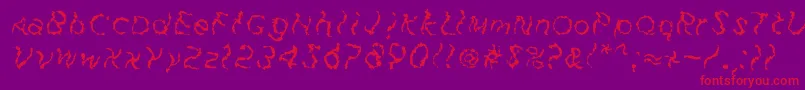 FuzzfaceRegular Font – Red Fonts on Purple Background