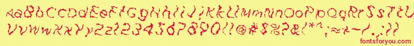 FuzzfaceRegular Font – Red Fonts on Yellow Background