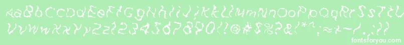 FuzzfaceRegular-Schriftart – Weiße Schriften auf grünem Hintergrund