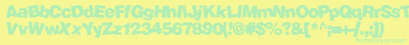 Soopafre Font – Green Fonts on Yellow Background