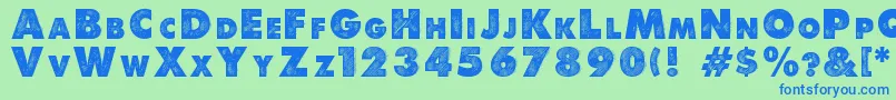 Debeli Font – Blue Fonts on Green Background