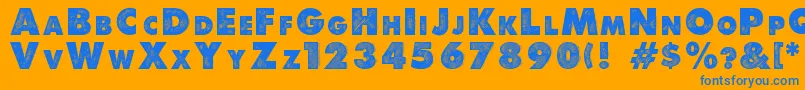 Debeli Font – Blue Fonts on Orange Background