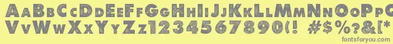 Debeli Font – Gray Fonts on Yellow Background