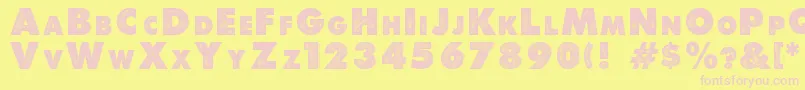 Debeli Font – Pink Fonts on Yellow Background
