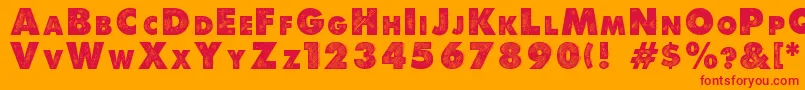 Debeli Font – Red Fonts on Orange Background