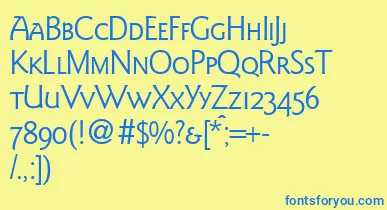 GoudysanstwosmcRegularDb font – Blue Fonts On Yellow Background