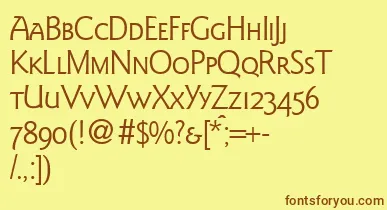 GoudysanstwosmcRegularDb font – Brown Fonts On Yellow Background