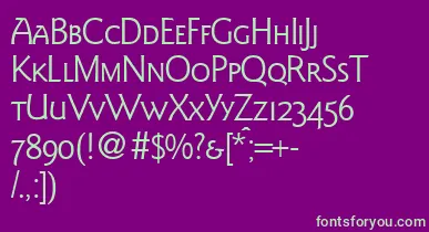 GoudysanstwosmcRegularDb font – Green Fonts On Purple Background